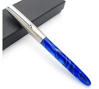 JINHAO 51A Celluloid Acrylic Fountain Pen Steel Cap (Phantom Blue, Extra Fine Nib 0.38mm)
