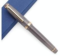 JINHAO 82 Celluloid Fountain Pen Acrylic Ink Pen with Ink Converter (Fine Nib, Gold Clip-Volcano Gray)
