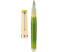 Jinhao 82 Fountain Pen, Golden Trim Bent Nib, Yellow Green with Converter