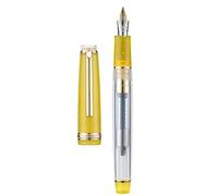 Jinhao 82 Fountain Pen, Golden Trim Fine Nib, Starry Yellow Clear Barrel with Converter