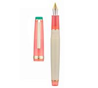 Jinhao 82 Fountain Pen, Golden Trim Medium Nib, White Mixed Red Writing Office Pen with Converter