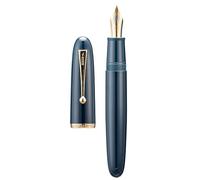 Jinhao 9019 Fountain Pen, Dadao Series #8 Extra Fine Nib, Dark Blue Acrylic Barrel with Golden Clip Big Size Writing Pen