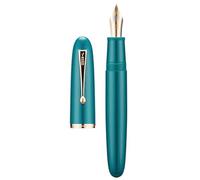 Jinhao 9019 Fountain Pen, Dadao Series #8 Fine Nib, Lake Blue Acrylic Barrel with Golden Clip Big Size Writing Pen
