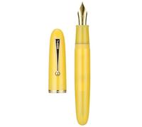 Jinhao 9019 Fountain Pen, Dadao Series #8 Heartbeat Fine Nib, Yellow Jade Acrylic Barrel with Golden Clip Big Size Writing Pen