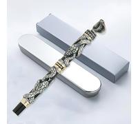 JinHao Snake Fountain Pen Fine Nib with Converters for Writing,Retro Cobra Pattern Collection Pen (Black, Fine)