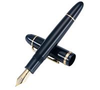 Jinhao X159 Fountain Pen #8 Medium Nib, Blue with Golden Clip Acrylic Big Size Writing Pen