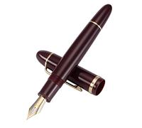 Jinhao X159 Fountain Pen #8 Medium Nib, Red with Golden Clip Acrylic Big Size Writing Pen