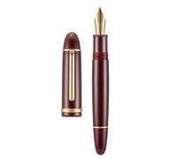 Jinhao X159 Fountain Pen Red Acrylic Gold Trim Pen, Size #8 Medium Nib Office Pen Calligraphy Writing