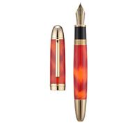 Jinhao X169 Oversize Metal Fountain Pen #8 Extra Fine Fired Red Gold Trim