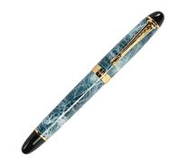 Jinhao X450 Blue Marble Fountain Pen, Medium Nib Gold Trim 16 Styles