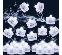 JINHEZO Waterproof Wedding Underwater Seasonal Flameless LED Tea Lights, New 36 Pcs White, 36 Pack