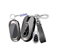 Jinhon Key Case Fits for Mercedes Benz 2025 2026 C, E, S, Class W206, W214, W223, CLE, GLC, EQS, V297, X296, EQE 2024 Car Key Case, Key Fob Accessory, Metal Housing, Key Cover, Black 3