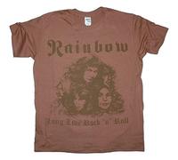JINHU Rainbow Long Live Rock'n'Roll'78 Ritchie Blackmore Brown T-Shirt Light Red XL