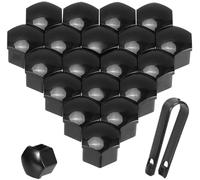 JINHUAHUOTUI 20 Pcs Black Wheel Nut Caps Bolt Covers for Polestar 4 2025 2024 2023, Hexagonal Car Wheel Lug Nut Covers with Removal Tool Automotive Exterior Accessories,19mm