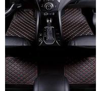 JINHUAHUOTUI Premium Car Mats for Mini Cooper 2021 2022 2023, Black Leather Look Red Stitching Waterproof Non-Slip Diamond Floor Mats All Weather Heavy Duty Interior