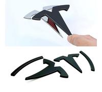 jinhuo Badge Emblem Cover Kit compatible with the Tesla Model 3 Highland 2024-2025 - 3-Piece Set (Front Grille, Boot/Trunk, Steering Wheel) - 3D Carbon Fibre Look - Easy Fit Accessories,3-Black