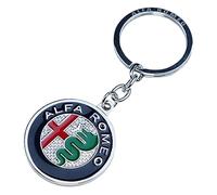 jinhuo Metal Emblem Set for Alfa Romeo Giulia 2016-2025 - Front Grille Boot Badge Replacement Steering Wheel Cover Letters Quadrifoglio Keyrings Multiple Styles,Keyring-C