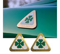 jinhuo Metal Emblem Set for Alfa Romeo Giulia Stelvio 2017-2025 - Front Grille Boot Badge Replacement Steering Wheel Cover Letters Quadrifoglio Keyrings Multiple Styles,Quadrifoglio-D