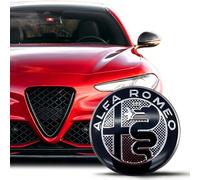 jinhuo Metal Emblem Set for Alfa Romeo Tonale 2023-2025 - Front Grille Boot Badge Replacement Steering Wheel Cover Letters Quadrifoglio Keyrings Multiple Styles,Front+Rear-B