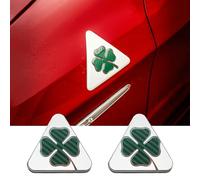 jinhuo Metal Emblem Set for Alfa Romeo Tonale 2023-2025 - Front Grille Boot Badge Replacement Steering Wheel Cover Letters Quadrifoglio Keyrings Multiple Styles,Quadrifoglio-B (Carbon fiber)