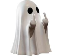JINJIASC Halloween Decorations Figurine - Spooky Resin Ghost Statue, Funny Cute Ghost Ornaments for Halloween Decorations, Porch and Indoor Home Office Desk Decor, Christmas,New Year’s Gifts (White)