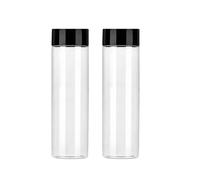 JINJIASUYISU 2 PCS Plastic Juice Bottles Containers Clear PET Plastic Juice Bottles Reusable Water Bottles with Caps for Juicing Smoothie Milk Drinking 600ml