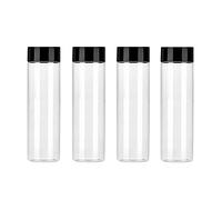 JINJIASUYISU 4 PCS Plastic Juice Bottles Containers Clear PET Plastic Juice Bottles Reusable Water Bottles with Caps for Juicing Smoothie Milk Drinking,400ml
