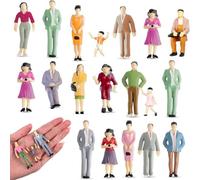 JINJUMEI Pack of 20 People Figures in Scale 1:30, Miniature Figures, People Colour Figures, Painted Sitting for Miniature Scenes, Train, Railway, Sandtisc (Random Style)