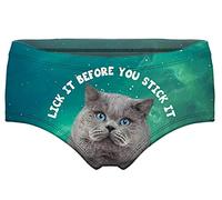 JINKAIJIA Women's Fashion Flirty Sexy Funny Naughty Animal 3D Printed Cute Low- rise Underpants Single Party Gifts briefs, Lick It Stick It, L