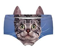 JINKAIJIA Women's Flirty Sexy Funny Naughty 3D Printed Animal Tail Underwears Briefs Gifts With Cute Ears, What to Think, XL