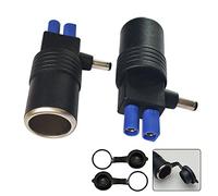 JINKAIMING 2PCS 12V/24V EC5 Female to Cigarette Lighter Female with Waterproof Cover to DC5.5mmx2.1mm Male Connector Car Start Emergency Power Adapter For Auto Vacuum Cleaner Battery Jump Starter