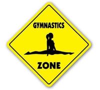 JINKAIRUI Metal Square Sign 12x12 inches Decorative Signs with Sayings Gymnastics Zone Sign Sport Gym Award Trophy Team Funny Gym Metal Aluminum Wall Sign Safety Sign