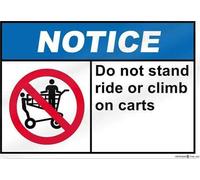 JINKAIRUI Metal Tin Signs Vintage 9foya& Home Decor Safety Sign Do Not Stand Ride Or Climb On Carts Notice 8x12 Inch Sign Customized Wall Plaque Retro Club Pub Bar Poster