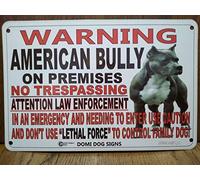 JINKAIRUI Metal Warning American Bully Dog Sign for Fence Beware of Dog 16"x12"