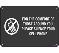 JINKAIRUI Novelty Warning Metal Tin Sign Please Silence Cell Phone Style Sign Outdoor Security Farm Yard Warning Decoratives Metal Aluminum Sign 8 X 12 INCH