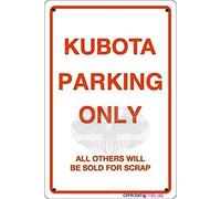 JINKAIRUI Retro Metal Kubota Parking Only Sign, 12 x 8 Inch, Mc162