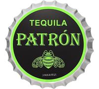 JINKAIRUI Retro Metal tin Sign Tequilo Patrons Decorative Bottle Caps Metal Tin Signs For Home Cave Garage bar Wall Decoration Vintage Metal Sign 13.8"" Inches