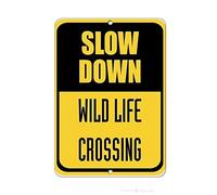 JINKAIRUI Street Sign Warning Plaque Junopi Vintage,Slow Down Wild Life Crossing Traffic Road12X16 Logo Plates Funny Art Metal Tin Sign Wall Decor Safety for Outdoor & Indoor Office Sign 8 X 12 Inch