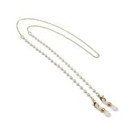 JINKUNYQH Beaded Adjustable Glasses Chain with Gold Clips - Premium Spectacles Lanyard for Reading Glasses & Sunglasses, Hypoallergenic Eyewear Strap