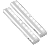 Jinlaili 2 Pack Wireless Under Cupboard Lights, 10 LED Motion Sensor Lights for Closet, Under Cabinet Lights with Magnetic Strip, Night Light, Battery LED Light Bar for Kitchen