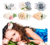 Jinlaili 6PCS Girls Hair Clips, Baby Girls Flower Hair Clips, Children Hairpin, Metal Snap Barrettes, Cute Hair Clips, Floral Barrettes Hair Accessories, Snap Hair Clips for Toddler Kids Girls (B)