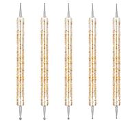 Jinlaili Nail Point Pen, Dotting Pen Nail Art, Nail Dotting Tool, Marbling Tool Set, Dotting Tool Nail Art for Dots, Rhinestones, for Marbling (Gold)