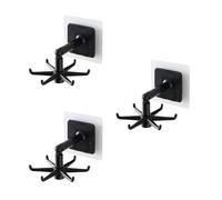 JinliangGuo 3Pcs Strong Adhesive Rotating Kitchen Hook Durable 6-Claw Nail-Free Rotating Hook 360° Rotating Folding Hook Wall Mounted Suction Cup Hooks for Kitchen Bathroom