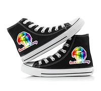 Jinlin Gay Pride Shoes High Top Sneakers LGBT Rainbow Classic Casual Canvas Shoes for Women Men