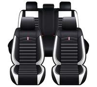 JINLINGNB Leather Car Seat Covers For Toyota Prius 2012-2025, Full Set Seat Covers Protectors Cushion Waterproof Seat Cover Protect Car Interior Accessories,I/Black-white