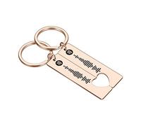 Jinlinjew 2 Personalized Spotify Code Keychain Engraved Song Keychain Music Heart Keyring Scannable Spotify for Couple Gift