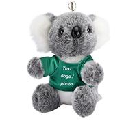 Jinlinjew Custom Koala Bear Plush Doll Koala Stuffed Animal Toy Personalized Name Photo Bear Plush Keychain Pendants Ornaments Keyring Creative Gift 13cm