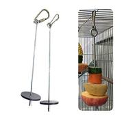 JINLL Bird Fruit Holder Stainless Steel Vegetable Skewer Hanging Food Feed Tool Toy For Parrot Budgie Lovebird Finch Canary Cage,Ordinary Buttons