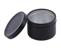 JINLL Mini Metal Round Tea Sugar Coffee Tins Storages, Coffee Storage Canisters, Sealed Cans With Airtight Lids,For Loose Tea Spice Coffee Bean Sugar,Black