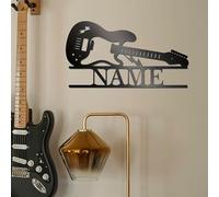 JINMA Personalized Guitar Musical Metal Wall Art - Custom Name Iron Monogram Home - Music Studio, Guitar Lover Present